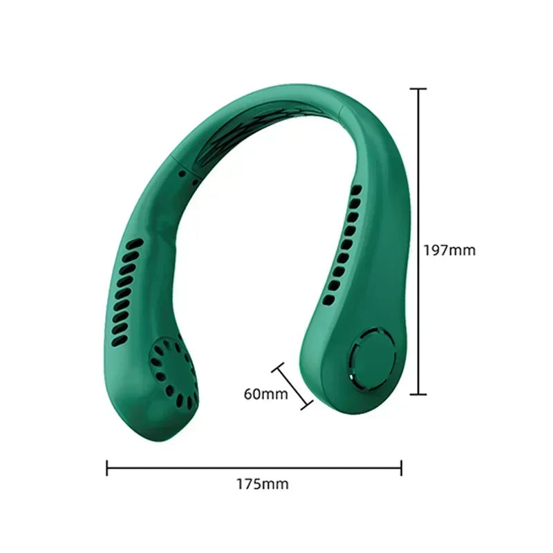 USB cooling and charging lazy fan, portable air conditioner, outdoor portable electric fan, silent bladeless neck-hanging fan