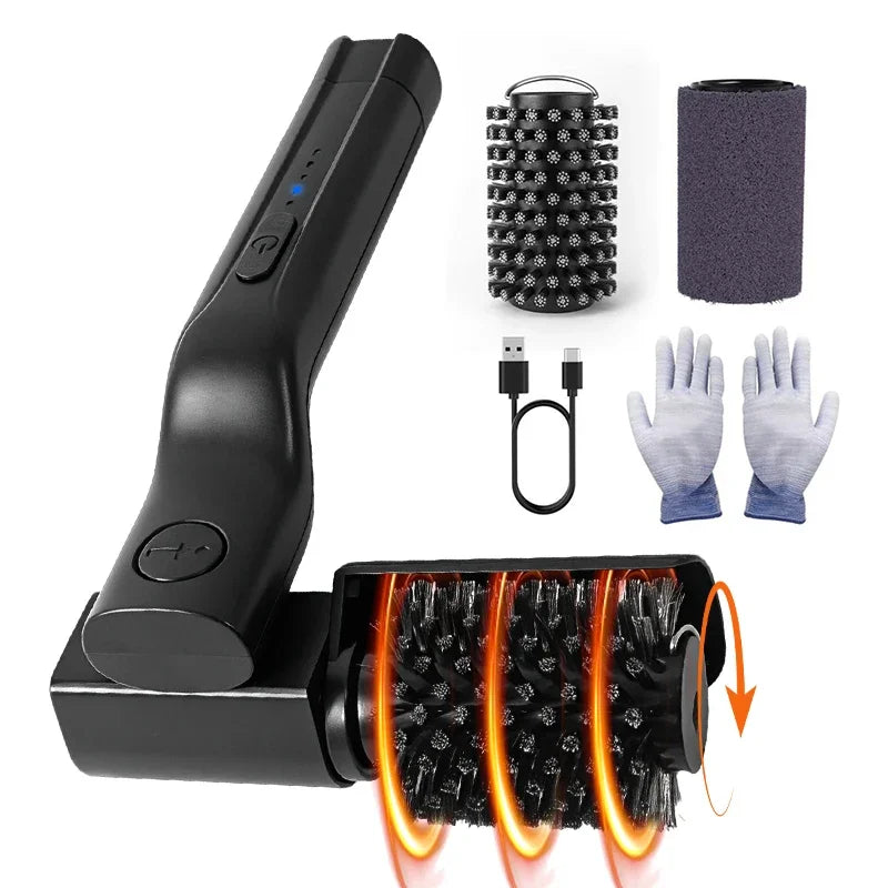 180 Degree Rotatable Electric BBQ Grill Cleaning Brush Stainless Steel Bristles Cleaner for American Style Barbecue Grills